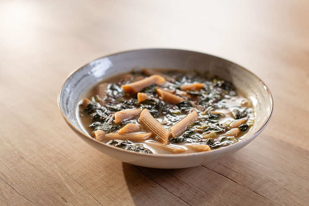 Supa de penne cu spanac