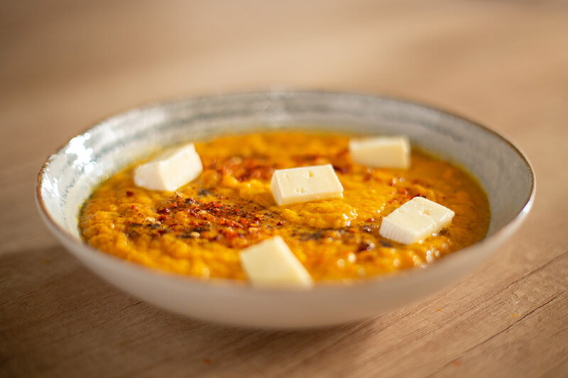 Supa crema de morcovi si camembert