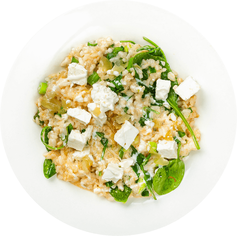 Fotografie Risotto cu spanac si branza de capra Fotografie Risotto cu spanac si branza de capra