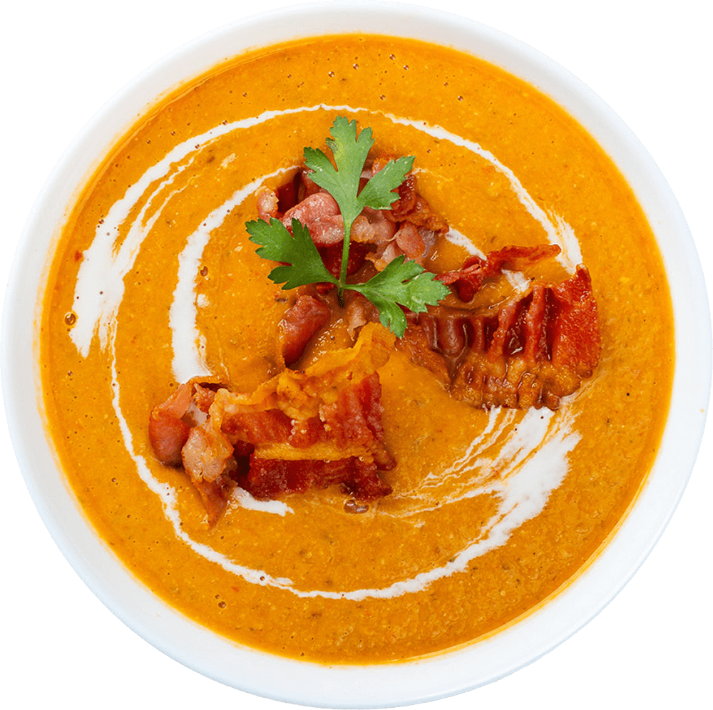 Fotografie Supa crema de naut cu bacon crocant