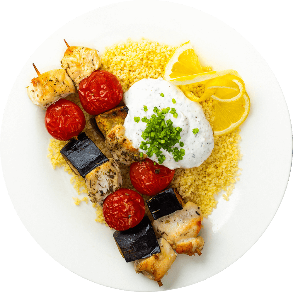 Fotografie Frigarui in sos de iaurt si couscous