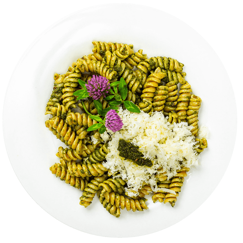 Fotografie Pasta verde con gouda