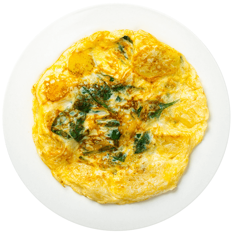 Fotografie Tortilla de patatas y espinacas